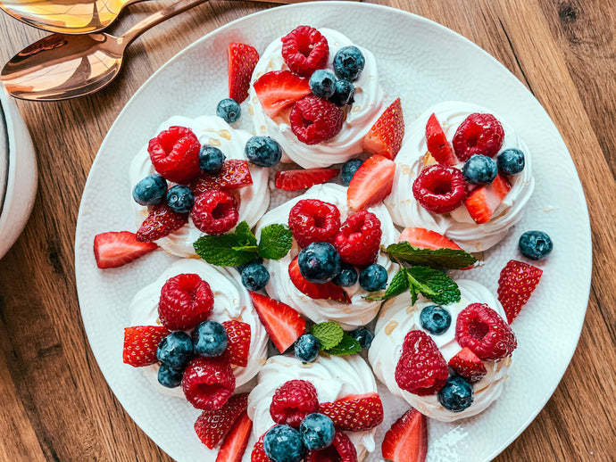Berry Topped Meringues